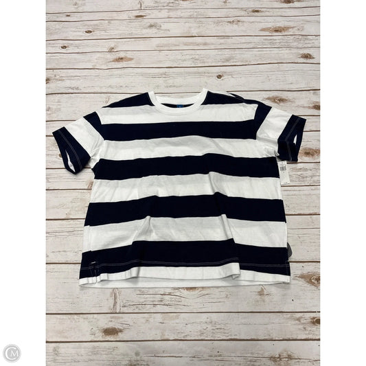 Top Short Sleeve By Old Navy In Blue & White, Size: M