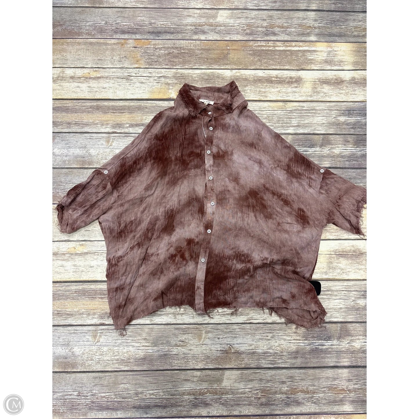 Top Short Sleeve By La Miel In Brown, Size: M