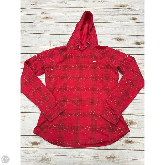 Athletic Top Long Sleeve Collar By Nike In Red, Size: M