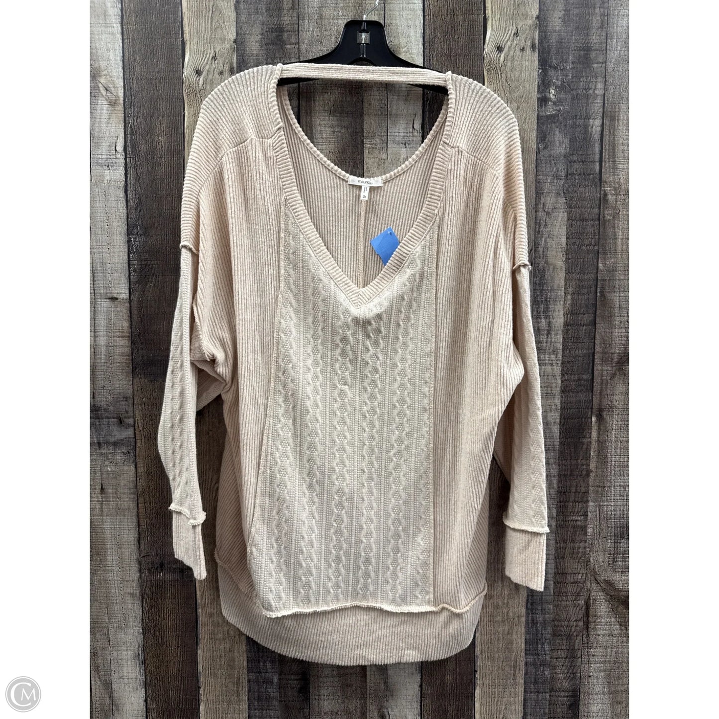 Top Long Sleeve By Maurices In Cream, Size: 2x
