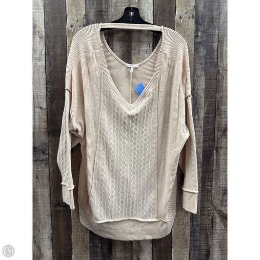 Top Long Sleeve By Maurices In Cream, Size: 2x