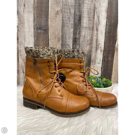 Boots Ankle Flats By Charlotte Russe In Brown, Size: 10