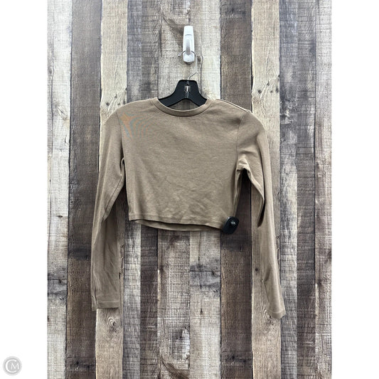 Top Long Sleeve By Zara In Brown, Size: M