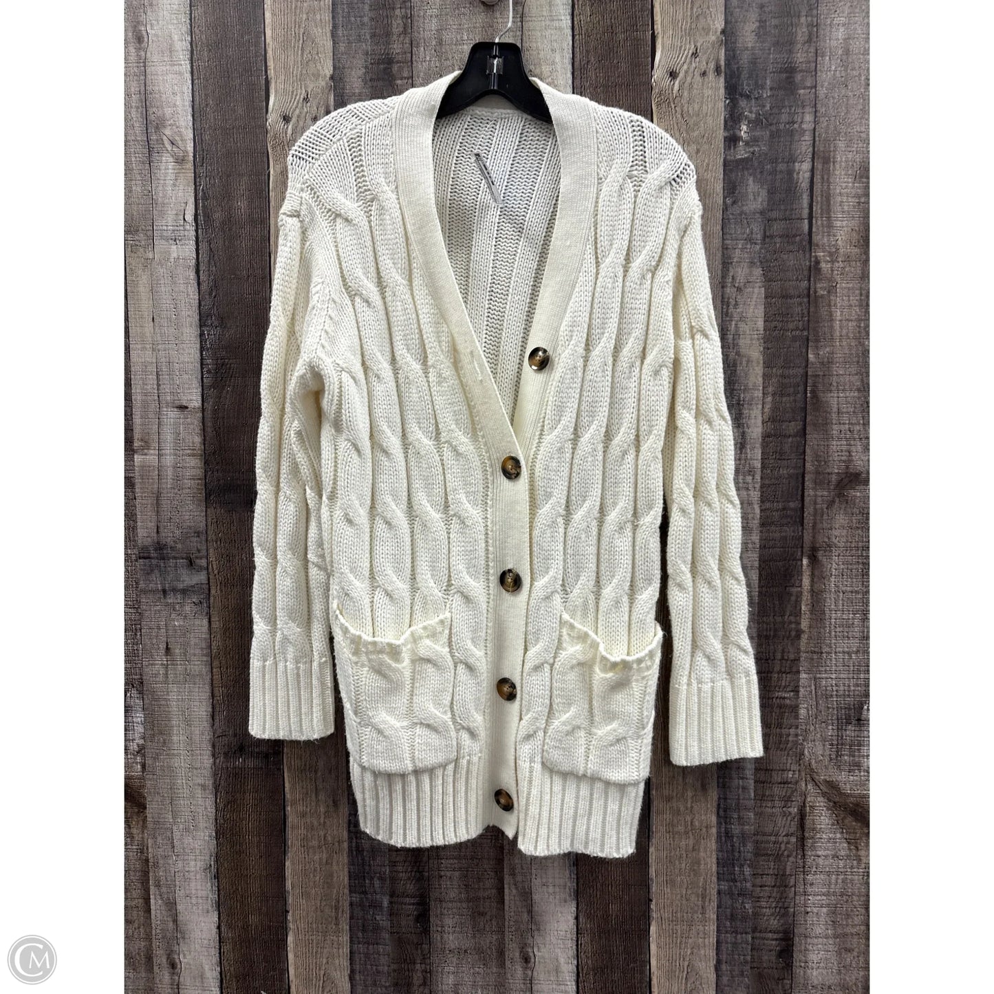 Sweater Cardigan By Cmf In Cream, Size: L