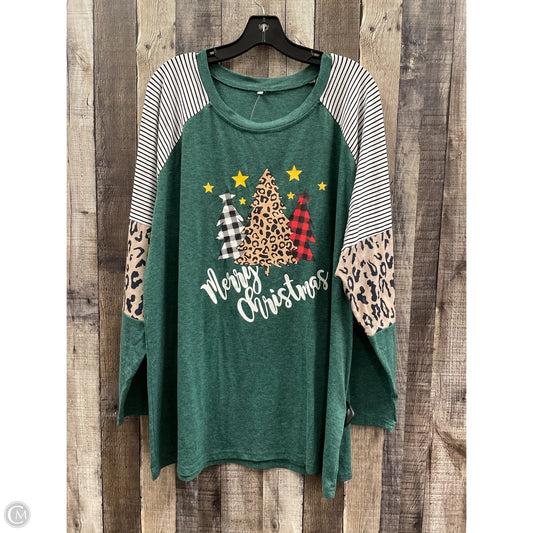 Top Long Sleeve By Cmf In Green, Size: 3x