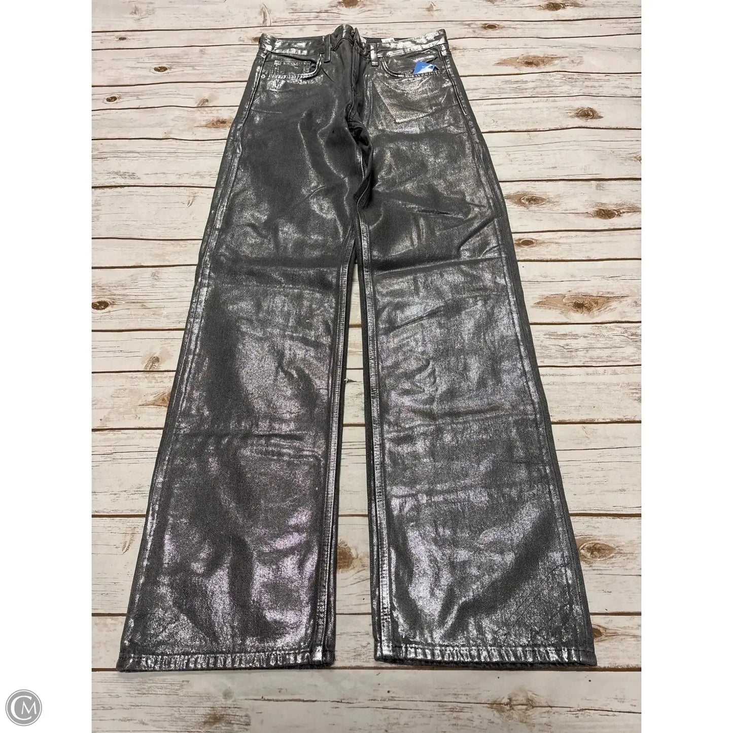 Jeans Wide Leg By Zara In Silver, Size: 4