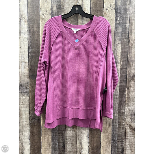 Top Long Sleeve By Time And Tru In Pink, Size: L