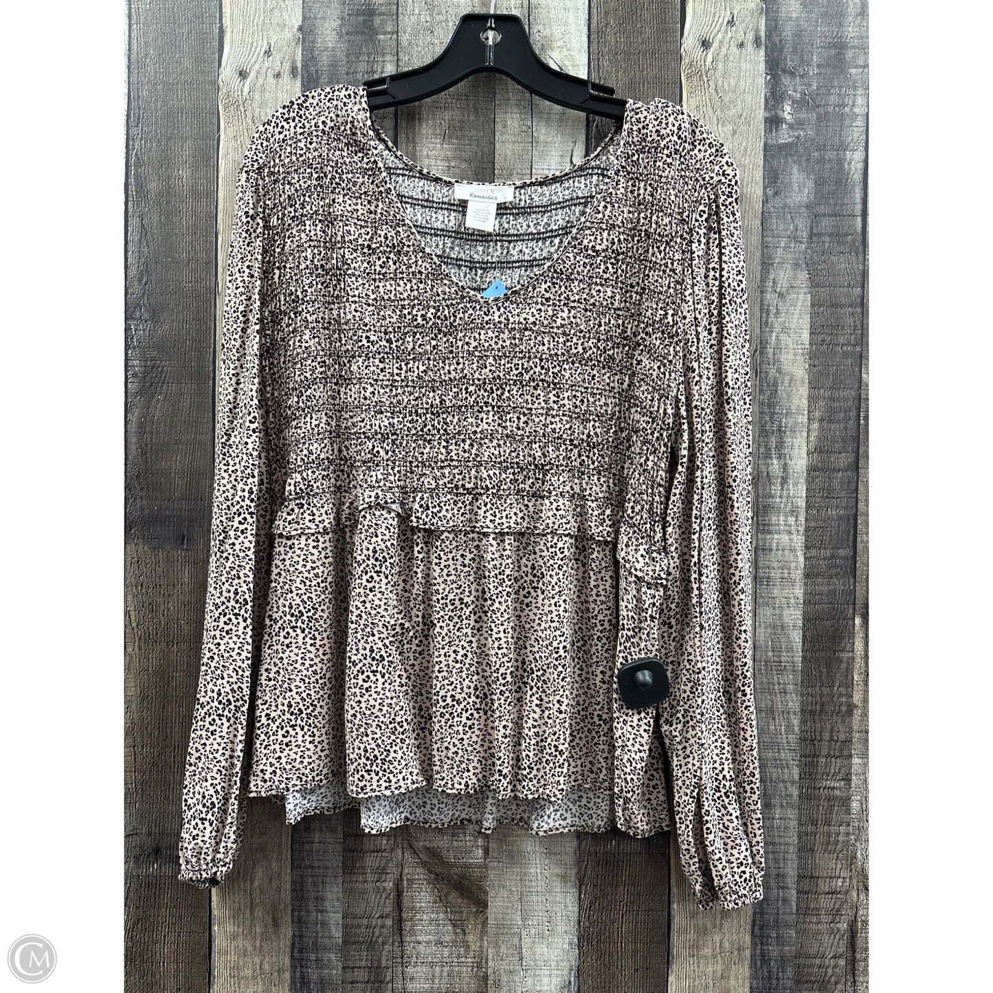 Top Long Sleeve By Urban Romantics In Animal Print, Size: Xl