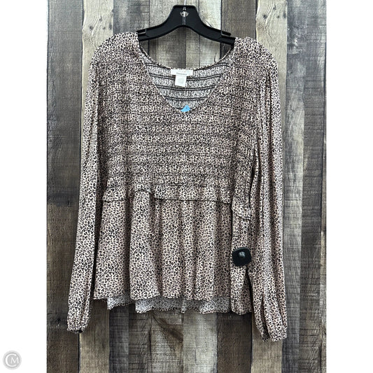 Top Long Sleeve By Urban Romantics In Animal Print, Size: Xl