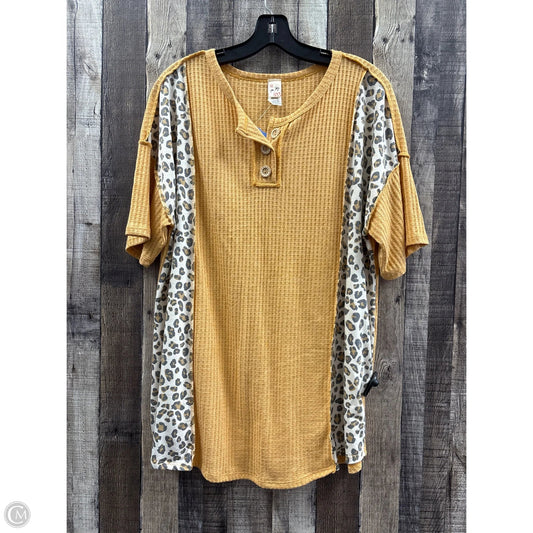 Top Short Sleeve By 7th Ray In Gold, Size: 1x