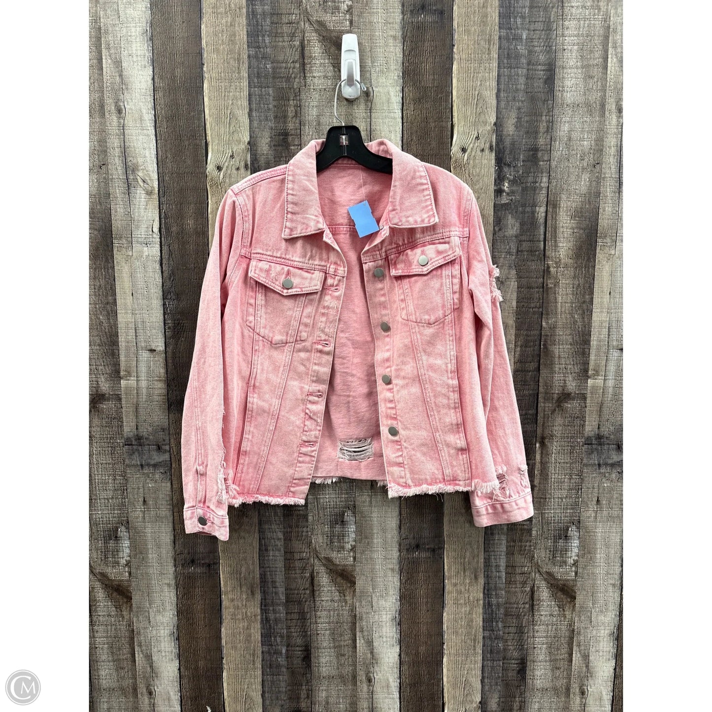 Jacket Denim By Cmf In Pink Denim, Size: S