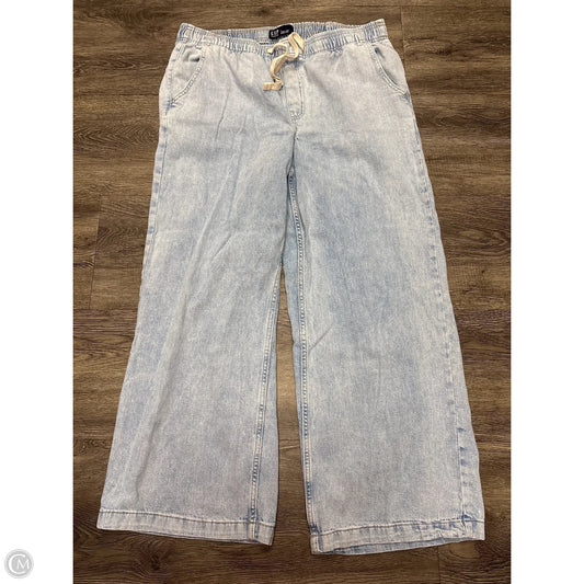Jeans Wide Leg By Gap In Blue Denim, Size: L