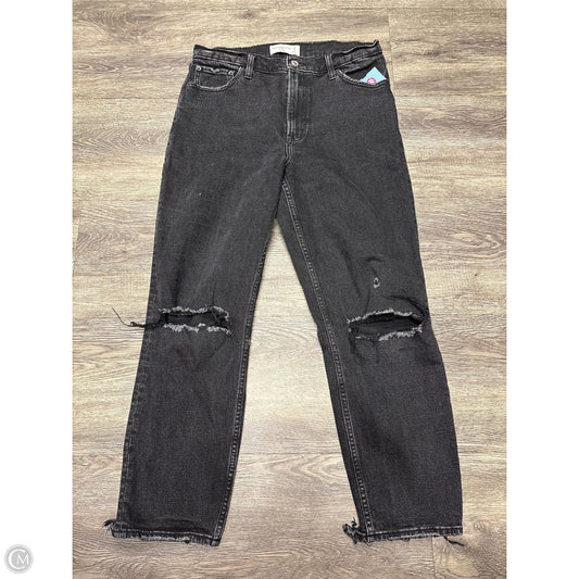Jeans Straight By Abercrombie And Fitch In Black Denim, Size: 8