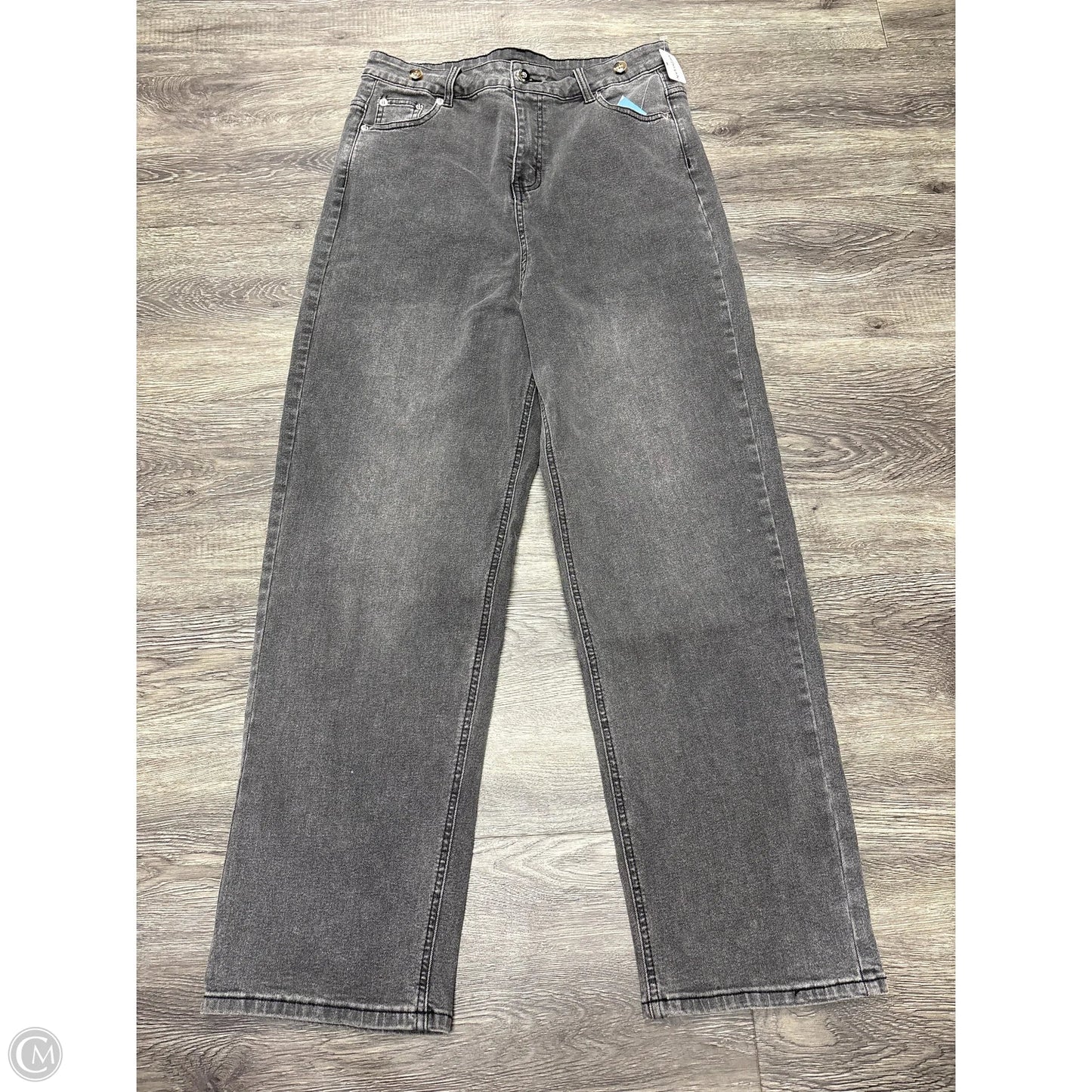 Jeans Wide Leg By Davi & Dani In Black Denim, Size: M