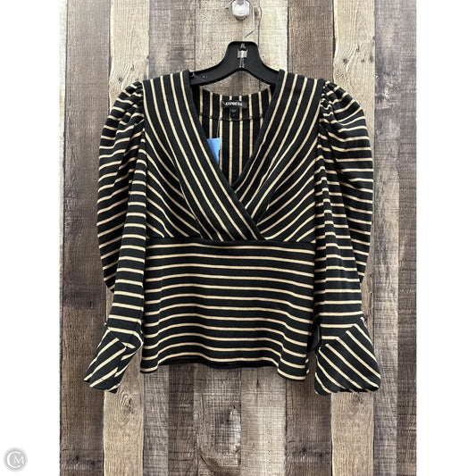 Top Long Sleeve By Express In Black & Gold, Size: S