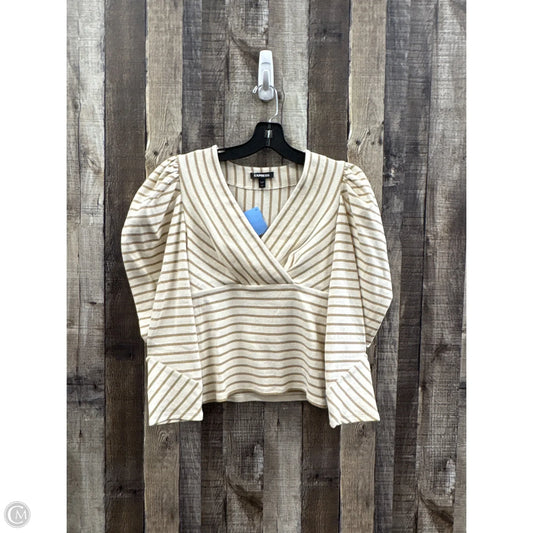 Top Long Sleeve By Express In Gold, Size: Xs
