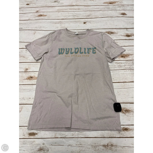 Top Short Sleeve Basic By Canvas In Beige, Size: M