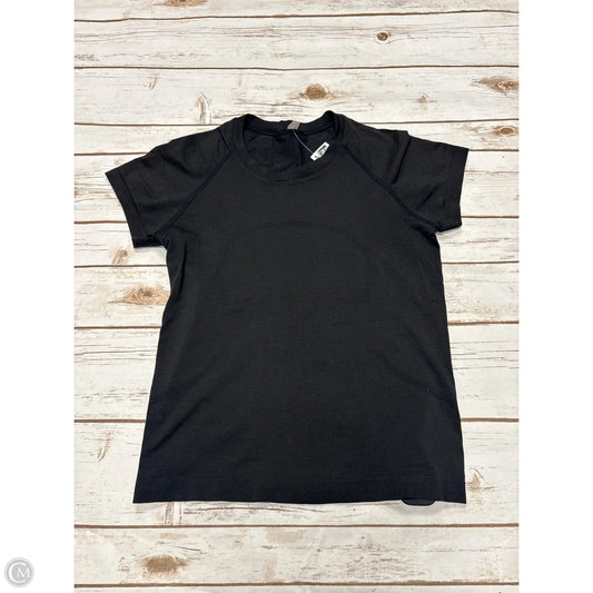 Athletic Top Short Sleeve By Lululemon In Black, Size: 6