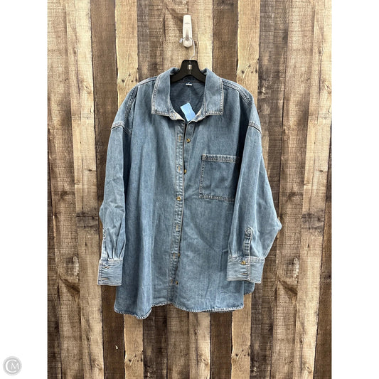 Top Long Sleeve By Old Navy In Blue Denim, Size: 3x