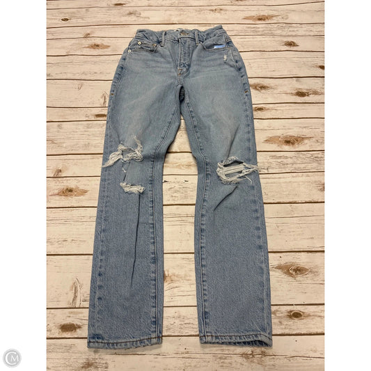 Jeans Straight By Good American In Blue Denim, Size: 0