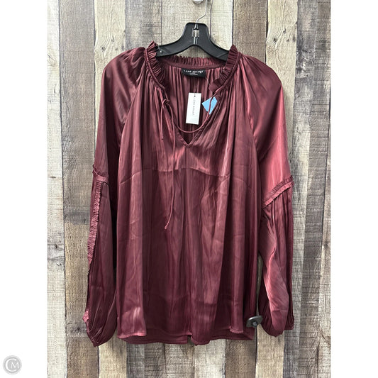 Top Long Sleeve By Lane Bryant In Maroon, Size: Xl