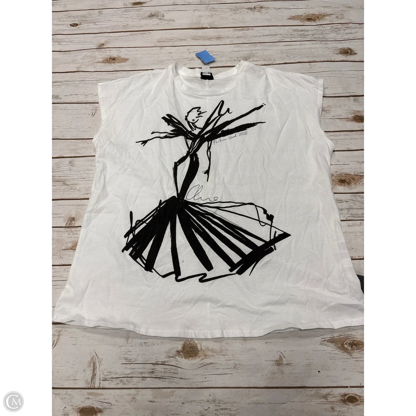 Top Short Sleeve Basic By Inc In White, Size: Xxl