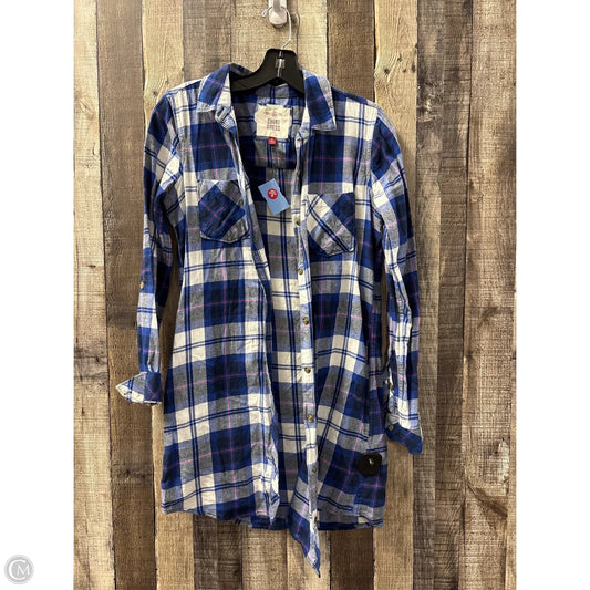 Top Long Sleeve By So In Plaid Pattern, Size: S