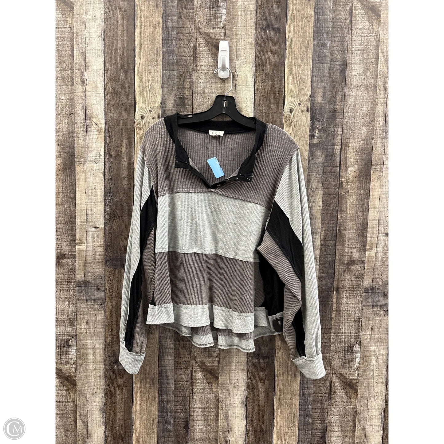 Top Long Sleeve By Pol In Multi-colored, Size: S