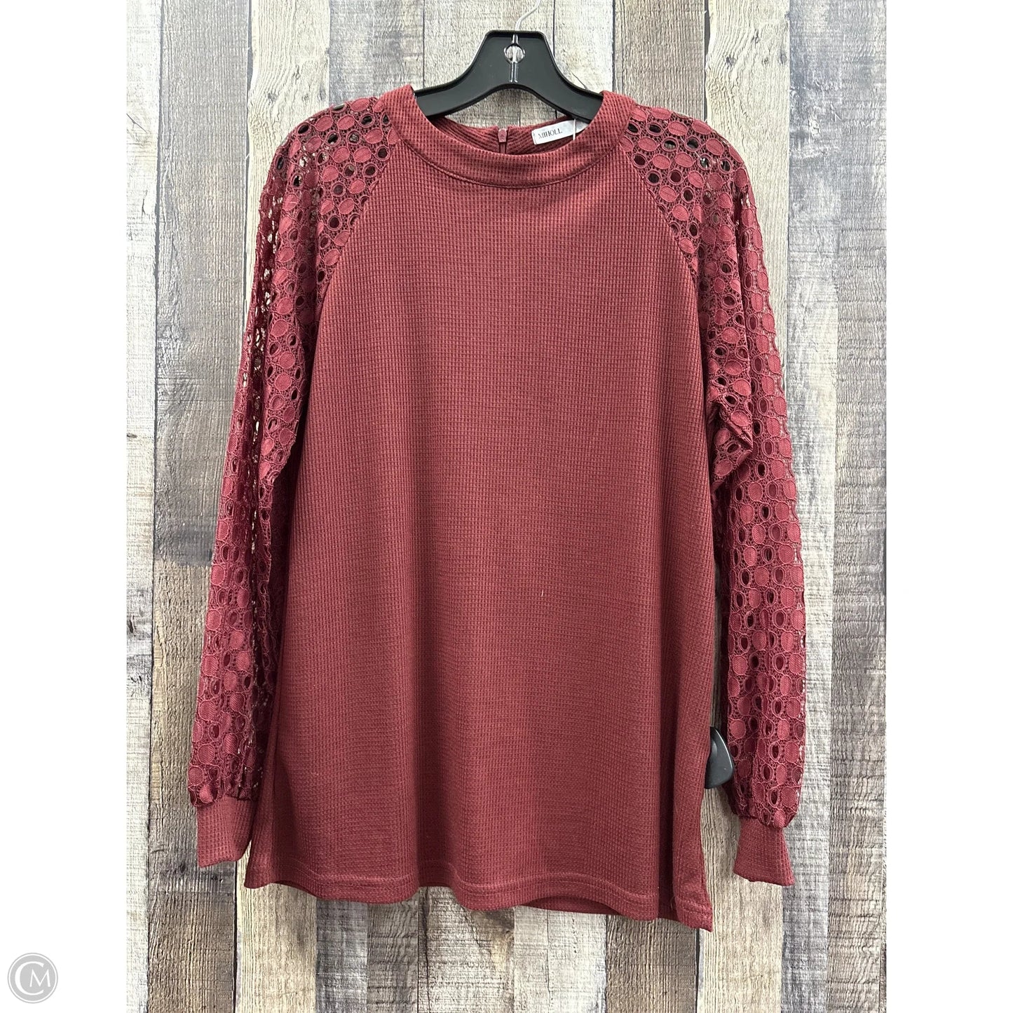 Top Long Sleeve By Miholl In Maroon, Size: M