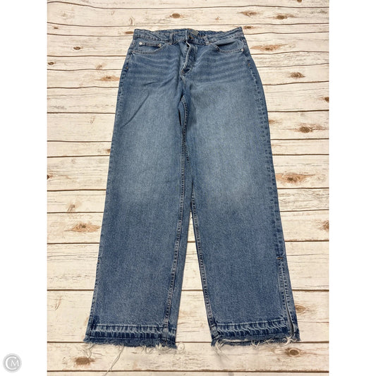 Jeans Straight By Divided In Blue Denim, Size: 14