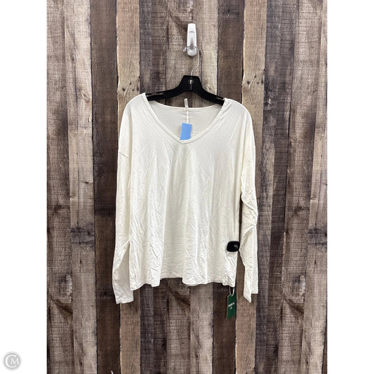 Athletic Top Long Sleeve Crewneck By Halara In Ivory, Size: Mp