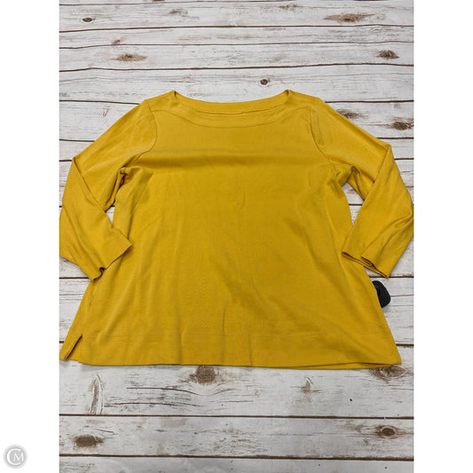 Top 3/4 Sleeve By Chicos In Gold, Size: L