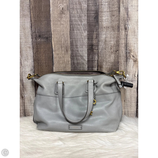 Handbag Leather By Fossil, Size: Medium
