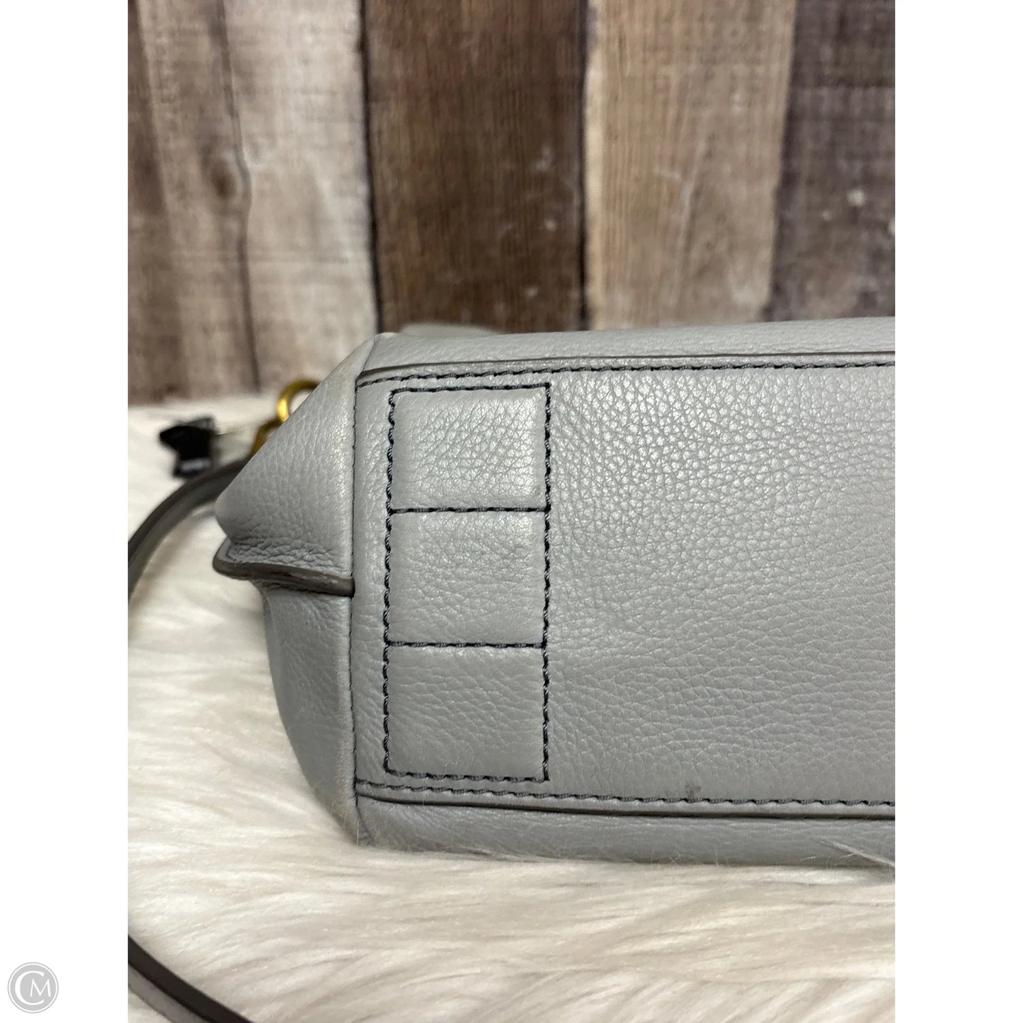 Handbag Leather By Fossil, Size: Medium