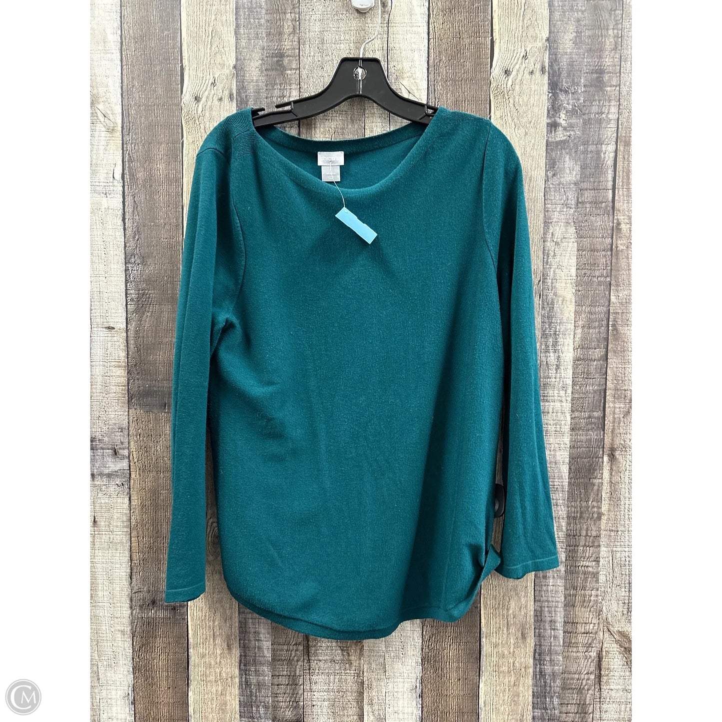 Top Long Sleeve By Chicos In Teal, Size: M
