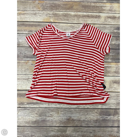 Top Short Sleeve By Cabi In Striped Pattern, Size: Xl