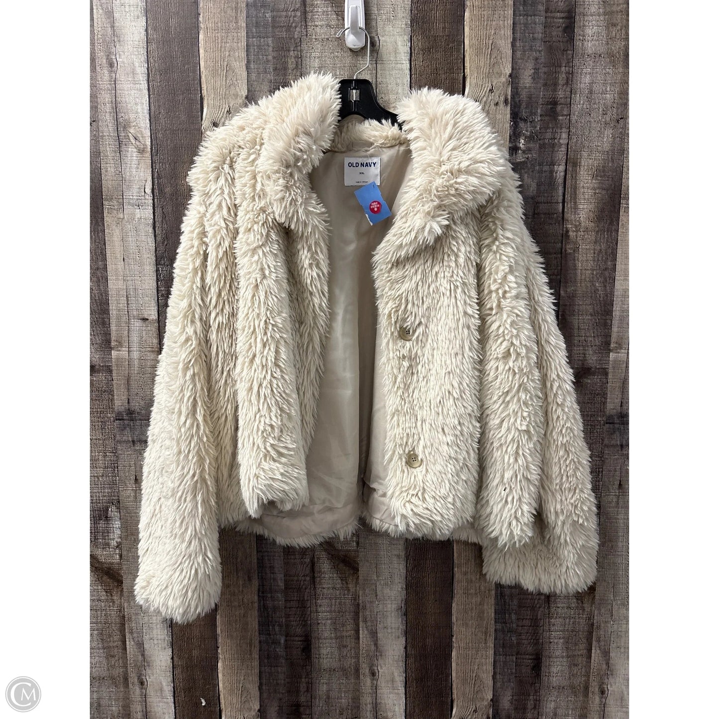 Jacket Faux Fur & Sherpa By Old Navy In Beige, Size: Xxl