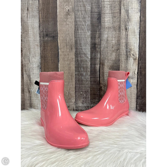 Boots Designer By Coach In Pink, Size: 9