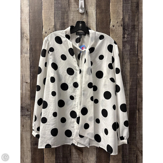 Top Long Sleeve By Eloquii In Polkadot Pattern, Size: L