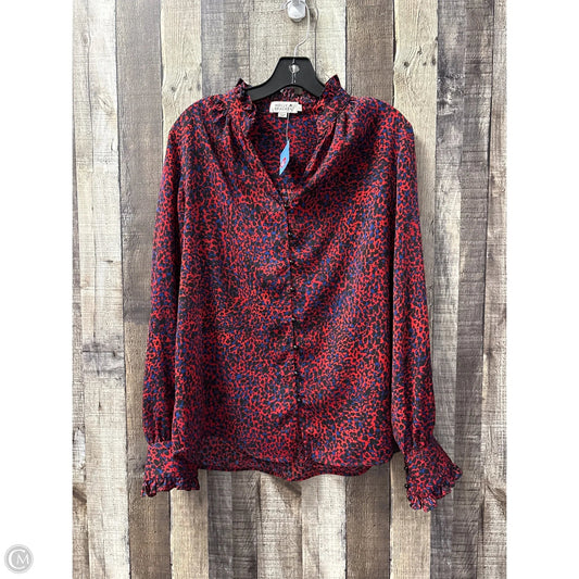 Top Long Sleeve By Molly Bracken In Animal Print, Size: L
