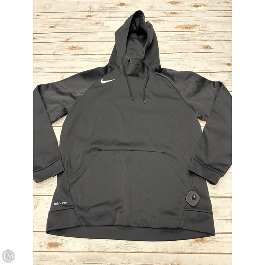 Athletic Sweatshirt Hoodie By Nike In Black, Size: L