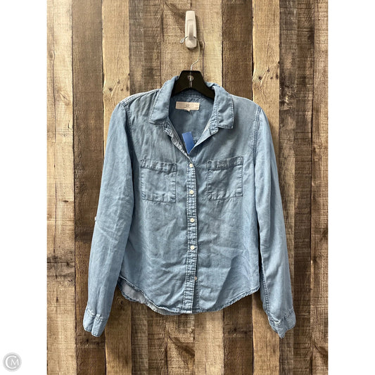 Top Long Sleeve By Thread And Supply In Blue Denim, Size: S