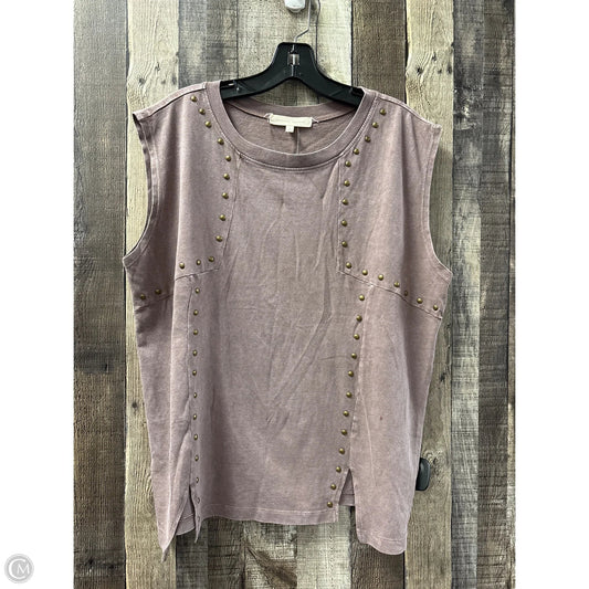 Top Sleeveless By Gilded Intent In Purple, Size: L