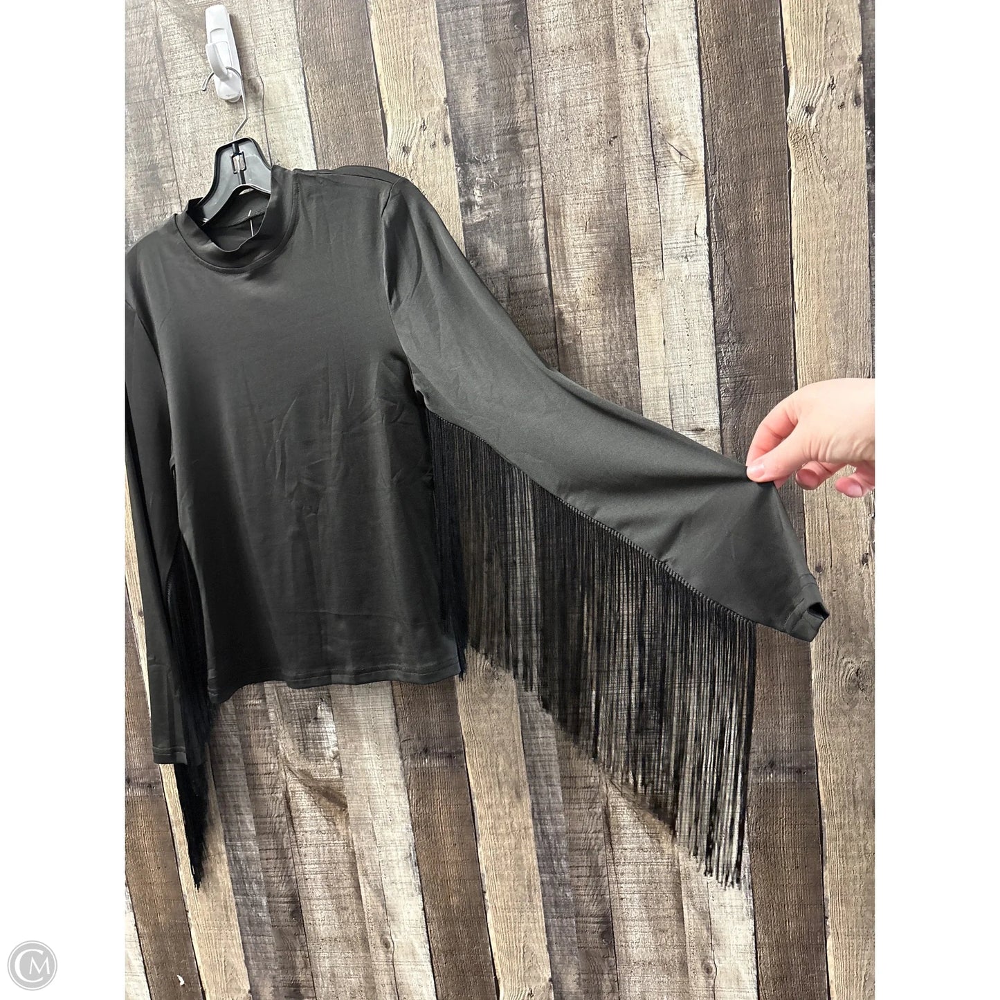 Top Long Sleeve By Cme In Black, Size: S