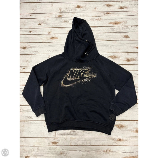 Athletic Sweatshirt Hoodie By Nike In Black, Size: L