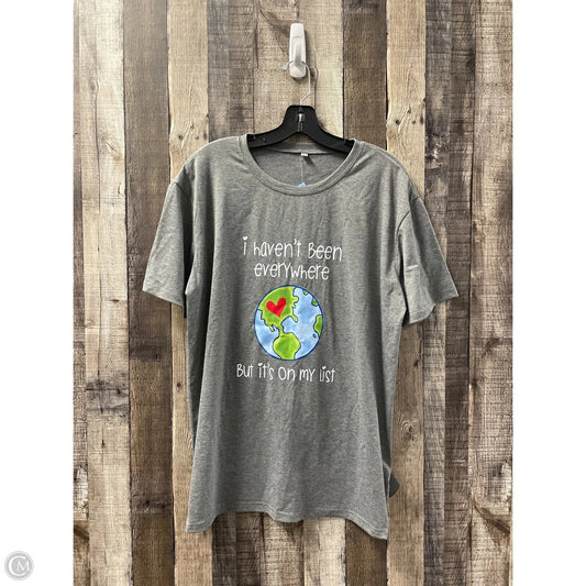 Top Short Sleeve Basic By Cmf In Grey, Size: 3x