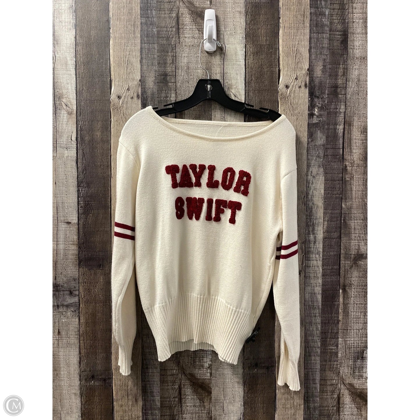 Sweater By Cmc In Cream & Red, Size: M