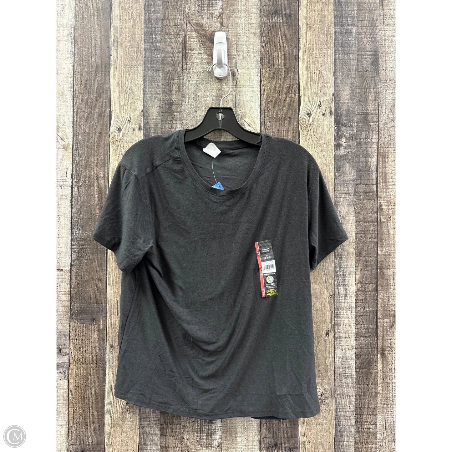 Athletic Top Short Sleeve By Athletic Works In Black, Size: M