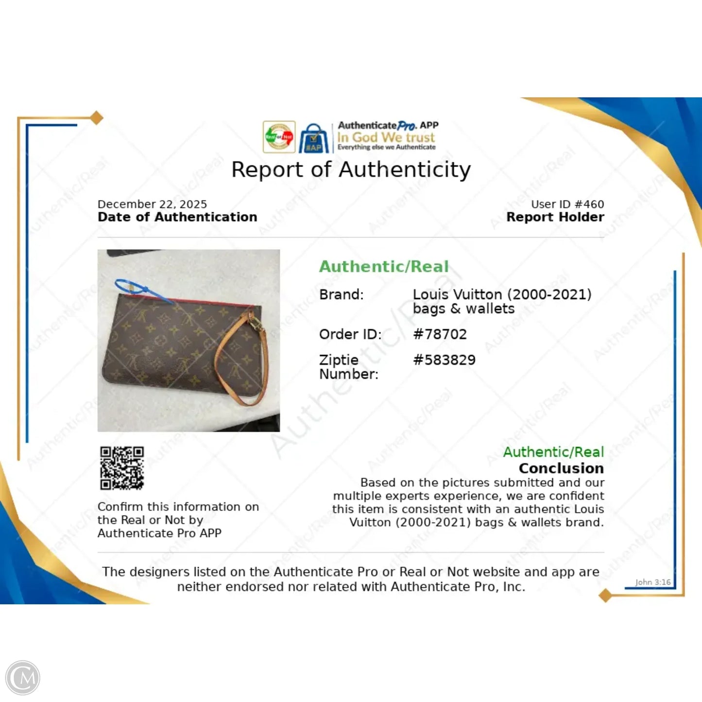 Accessory Luxury Designer Tag By Louis Vuitton