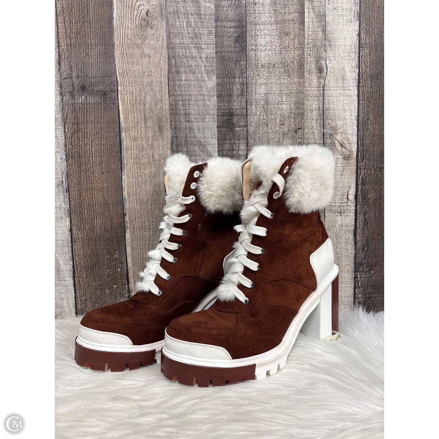 Boots Ankle Heels By Azalea Wang In Brown, Size: 7.5